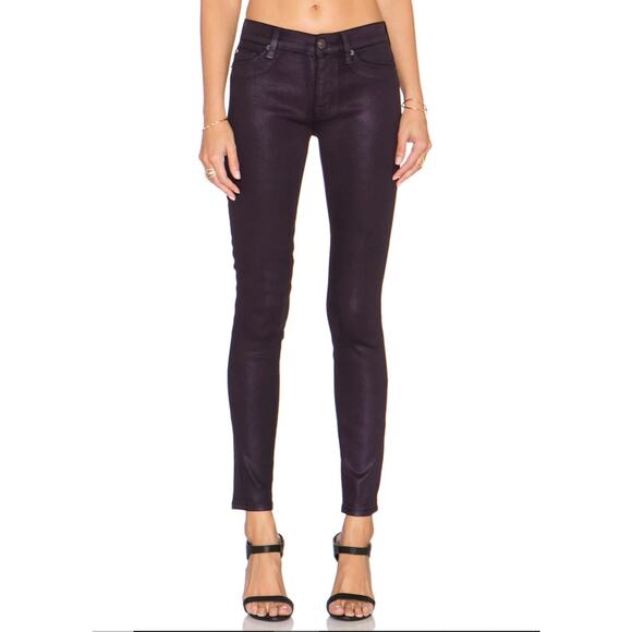 Hudson Nico Mid-Rise Super Skinny Jeans in GOLO Metallic Purple Haze size 31 - Picture 1 of 9